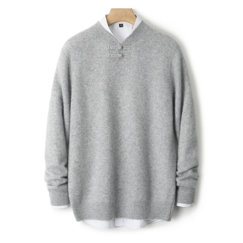 Calder Knot-Button Wool Sweater