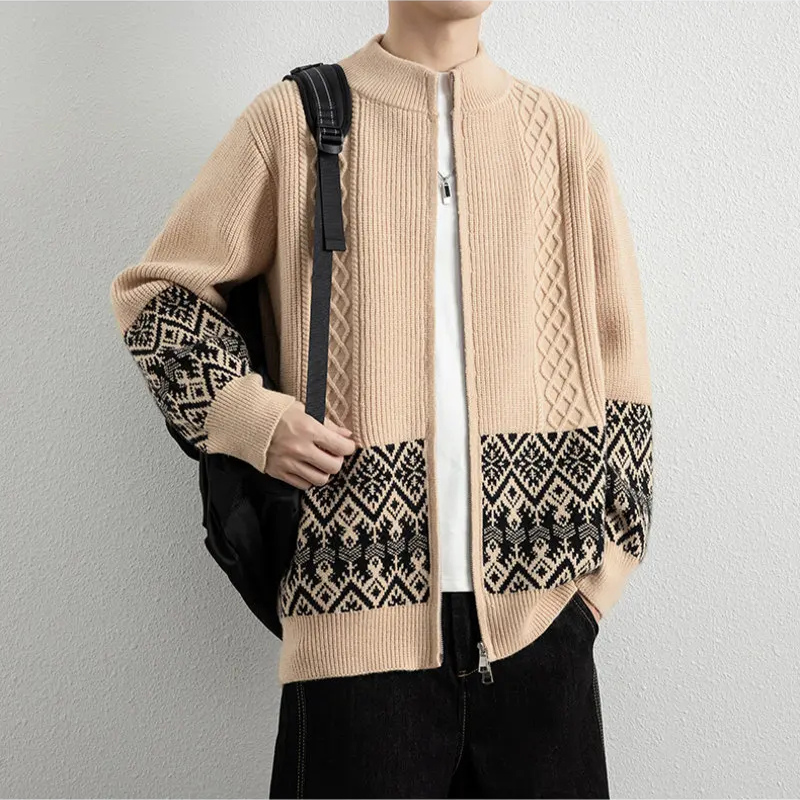 Antoine Jacquard Zip-Up Cardigan