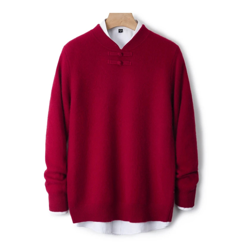 Calder Knot-Button Wool Sweater
