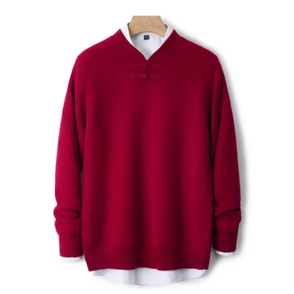 Calder Knot-Button Wool Sweater