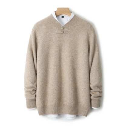 Calder Knot-Button Wool Sweater