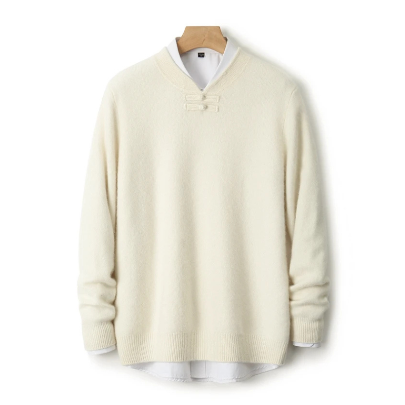 Calder Knot-Button Wool Sweater