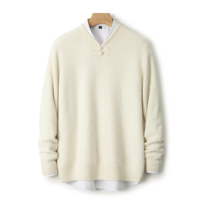 Calder Knot-Button Wool Sweater