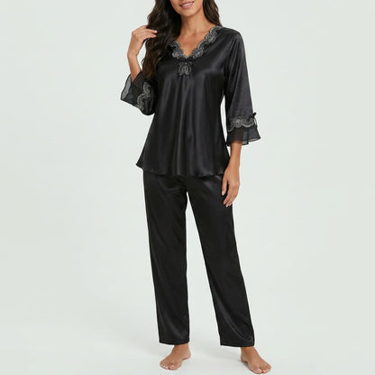 Poppy Satin Pajama Set