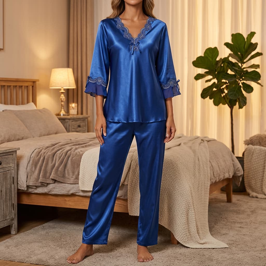 Poppy Satin Pajama Set