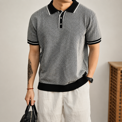 Harrison Herringbone Polo Shirt