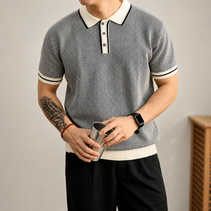 Harrison Herringbone Polo Shirt