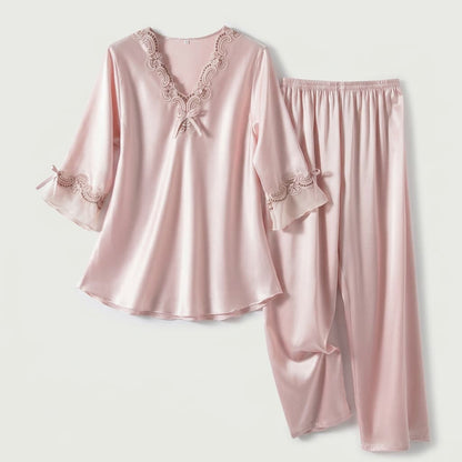 Poppy Satin Pajama Set