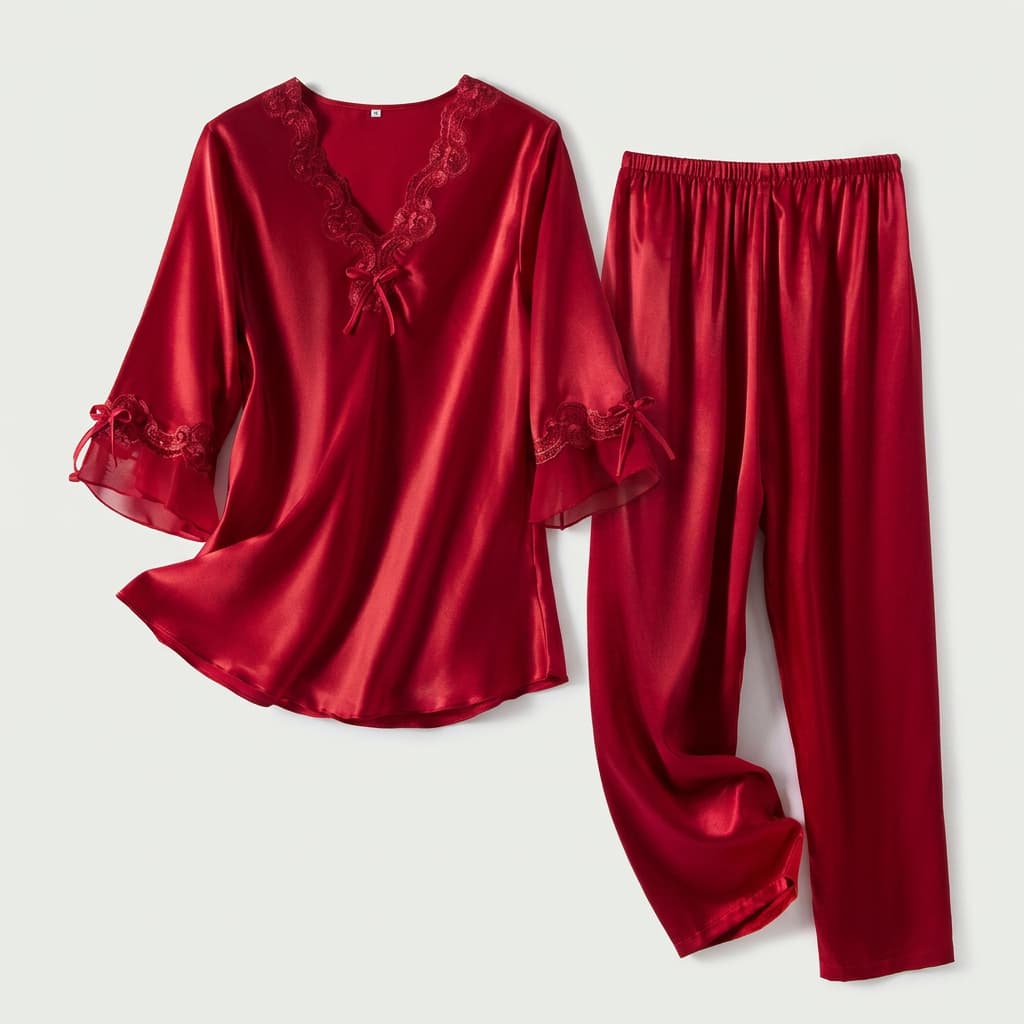 Poppy Satin Pajama Set