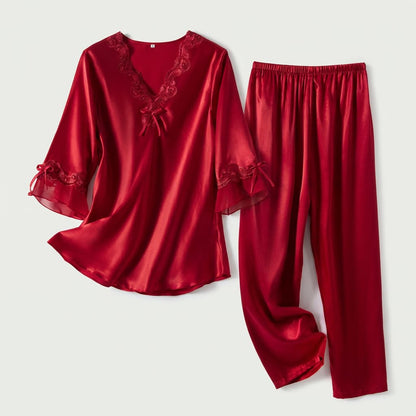 Poppy Satin Pajama Set