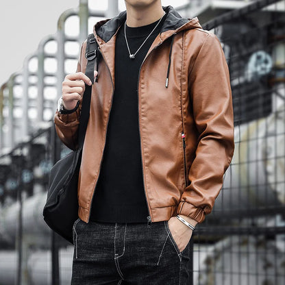 Marcus Hooded Leather Jacket