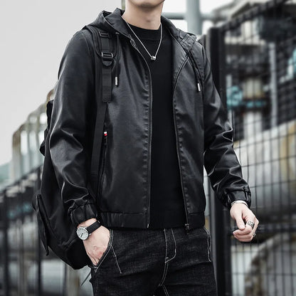 Marcus Hooded Leather Jacket