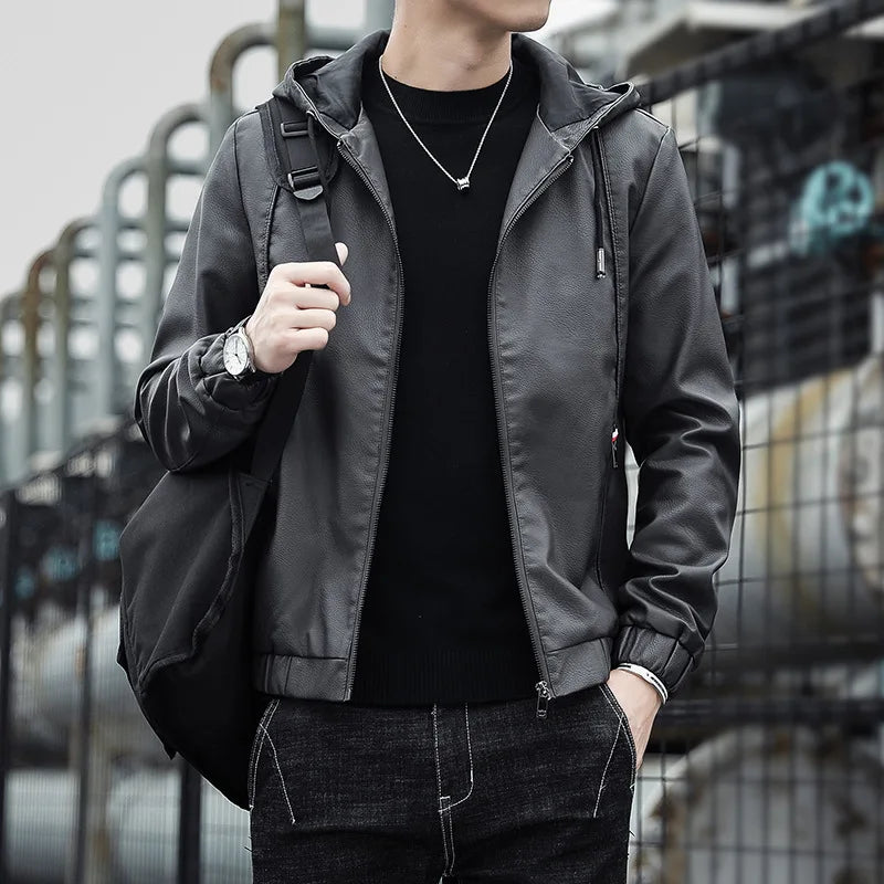 Marcus Hooded Leather Jacket