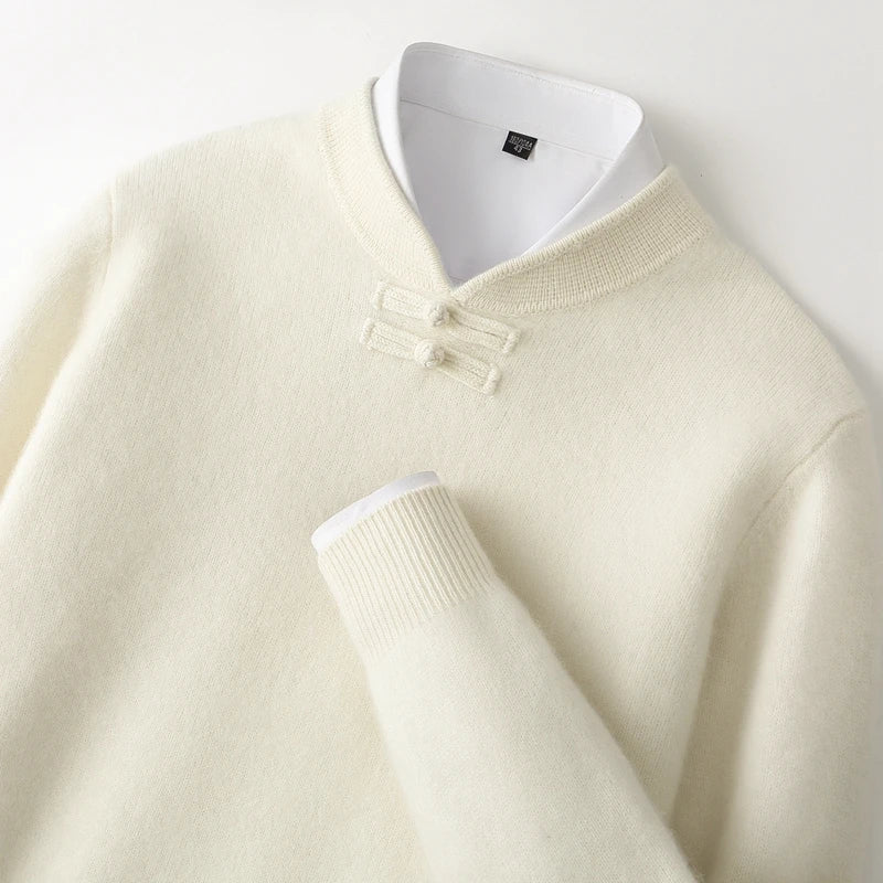 Calder Knot-Button Wool Sweater