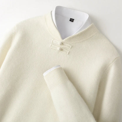 Calder Knot-Button Wool Sweater