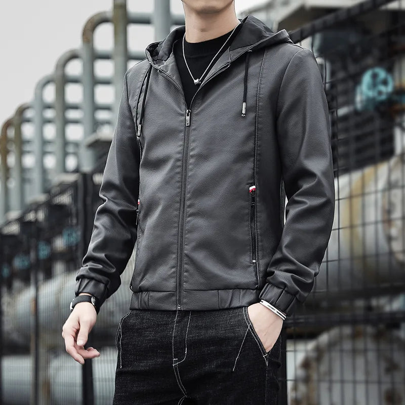 Marcus Hooded Leather Jacket