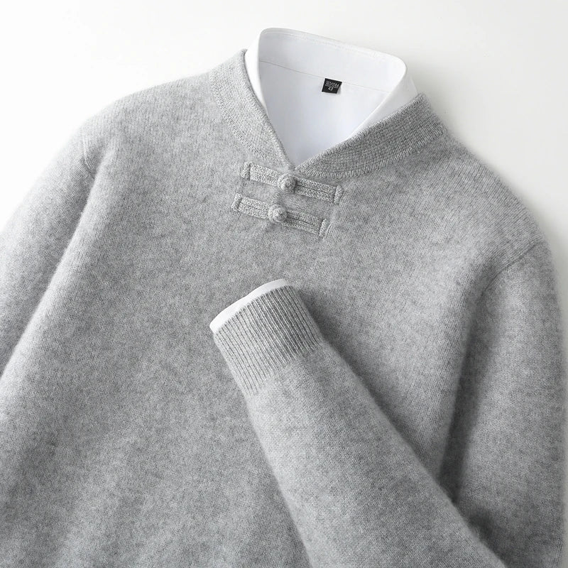 Calder Knot-Button Wool Sweater