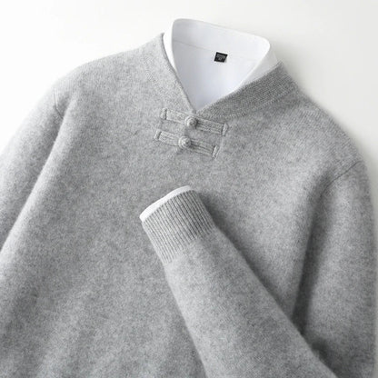 Calder Knot-Button Wool Sweater