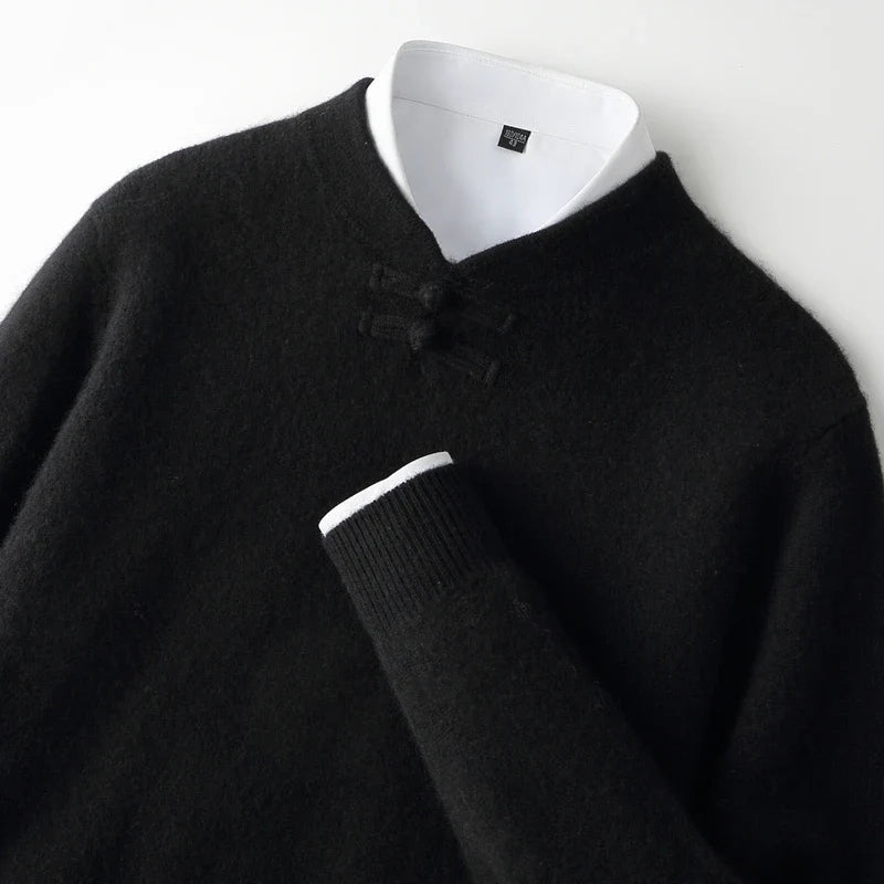 Calder Knot-Button Wool Sweater