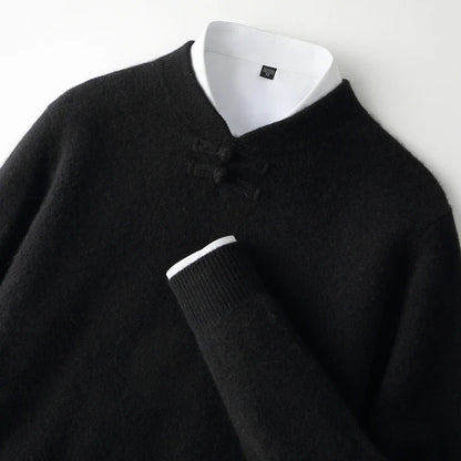 Calder Knot-Button Wool Sweater