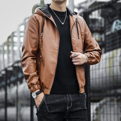 Marcus Hooded Leather Jacket
