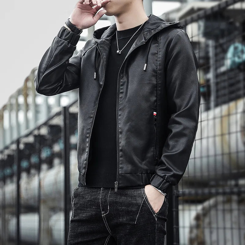 Marcus Hooded Leather Jacket