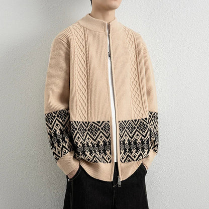 Antoine Jacquard Zip-Up Cardigan