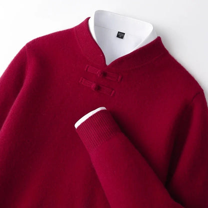 Calder Knot-Button Wool Sweater