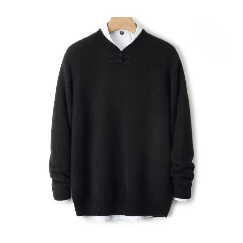 Calder Knot-Button Wool Sweater