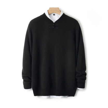 Calder Knot-Button Wool Sweater